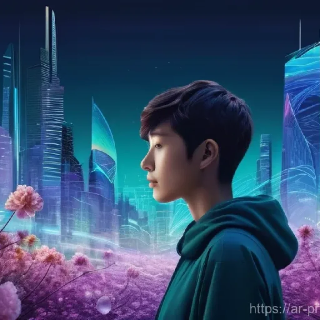 개인 데이터 수집에 대한 사용자 동의 - **Digital Identity Bloom**
"A young adult, gender-neutral, stands gracefully in the center of a ...