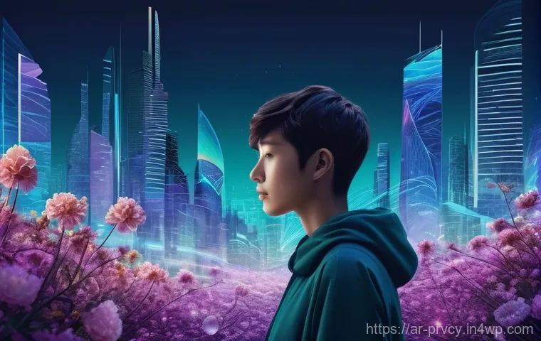 개인 데이터 수집에 대한 사용자 동의 - **Digital Identity Bloom**
"A young adult, gender-neutral, stands gracefully in the center of a ...
