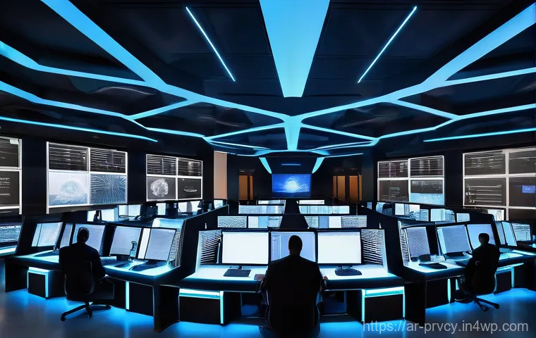 개인 정보 보호를 위한 비즈니스 전략 - **The Digital Trust Fortress**
A magnificent, futuristic data center or corporate headquarters b...